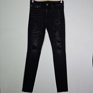 American Eagle next level flex black 30x30 stacked skinny jeans